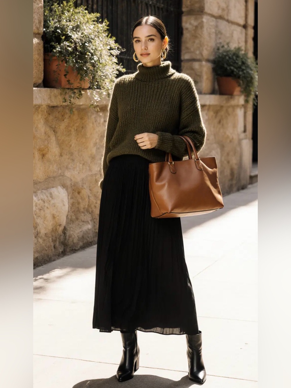 Joie Black Pleated Maxi Skirt